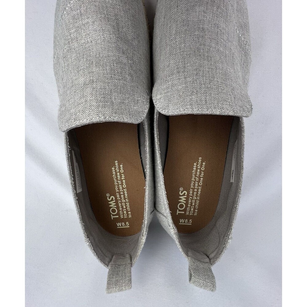 TOMS Alpargata Espadrille Gray Slub Chambray Women's 8.5 Shoes New! - Picture 2 of 10